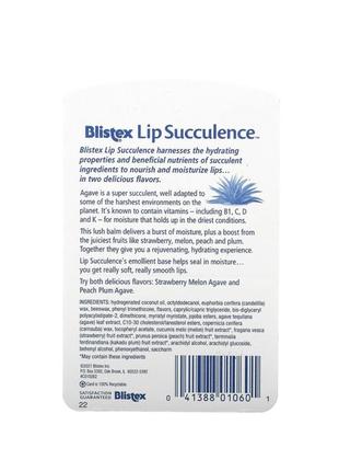 Blistex lip succulence, тропічні фрукти, 2 шт. по 4,25 м blistex3 фото