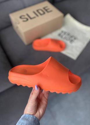 Adidas yeezy slide orange 🍊 жіночі шльопанці адідас ези слайди