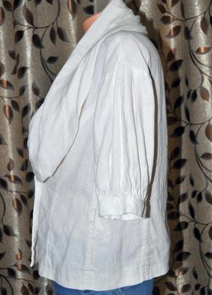 Жіночій стильний льняний піджачок zara іспанія4 фото