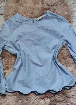 Фирменная блуза zara с рукавами три четверти