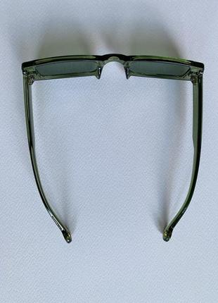 Сонцезахисні прямокутні зелені окуляри3 фото