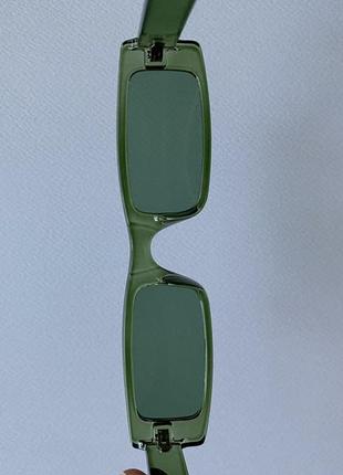 Сонцезахисні прямокутні зелені окуляри2 фото