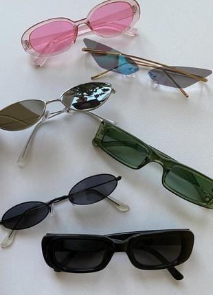 Сонцезахисні прямокутні зелені окуляри10 фото
