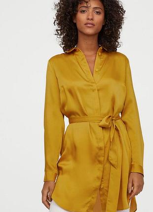 Довга сорочка, сукня з поясом h&m
