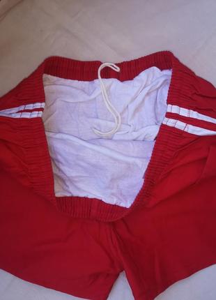 Красные шорты плавка с 2полосками котон s/m4 фото