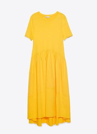 Zara сукня комбінована міді легка