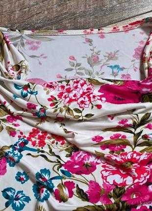 Яркая цветочная блуза с розами/летняя/струящаяся ткань/не парит-l-xl2 фото