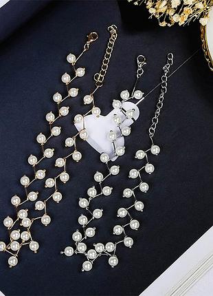 Чокер жемчуг ожерелье жемчужное намисто перли