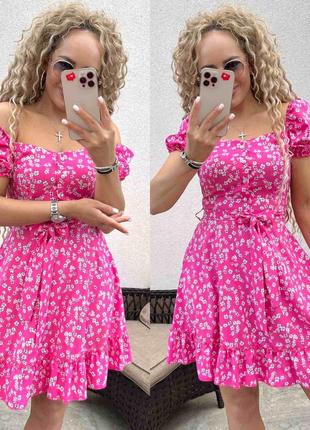 Платье цветочный принт летнее легкое