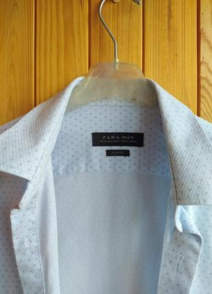 Лёгкая мужская рубашка сорочка zara man размер s-m slim fit3 фото