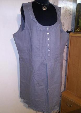 Лляна сукня-трапеція на гудзиках,бохо,великого розміру,упоряд.нового,німеччина