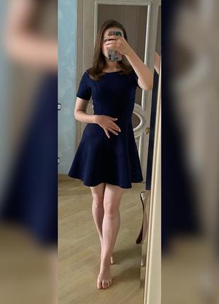 Синя сукня із замші