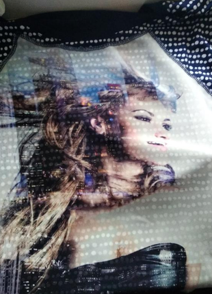 Натуральна футболка блузка ефект 3д принт дівчина бренду carnady uk 18-20 eur 46-484 фото