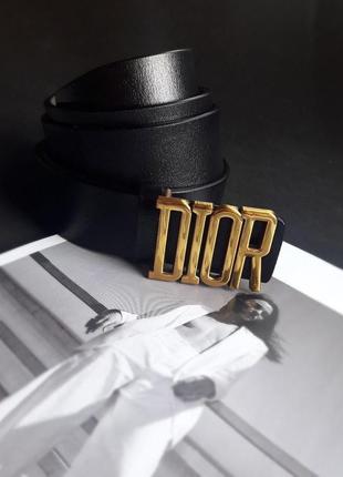 Ремень женский кожаный чёрный в стиле dior / ремінь пасок пояс жіночий білий