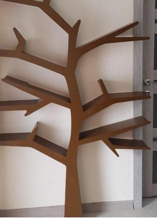 Tree bookshelf, полку дерево3 фото