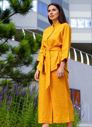 Льняной костюм. женский костюм 100% лен. льняний костюм