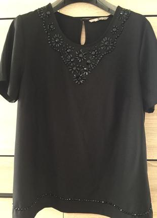 Кофта блуза чорна з камінцями розмір 16 tu1 фото
