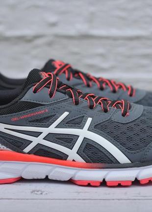 Серые женские беговые кроссовки asics gel-windhawk 3, 38 размер. оригинал