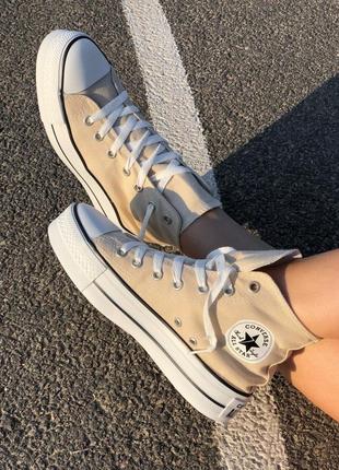 Converse lift cream beige женские кеды конверсы4 фото