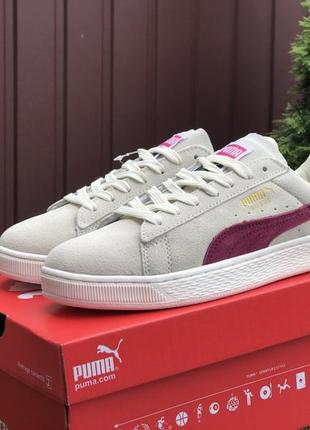 Жіночі кеди puma suede/ демісезонні жіночі кеди/ женские замшевые кеды/ кеди на лето и осень/ осенние кеды3 фото