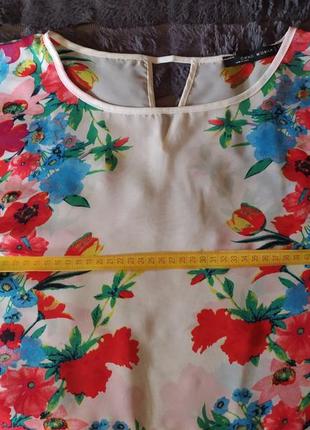 Легка шифонова блуза в квітковий принт6 фото
