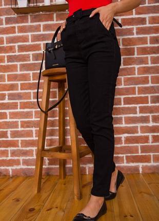 Штани жіночі з ременем колір чорний2 фото