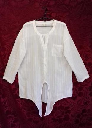 100% тонкая хлопковая свободная удлинённая рубашка / біла довга сорочка / белоснежная блузка2 фото