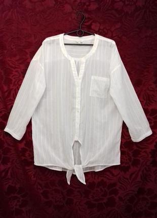 100% тонкая хлопковая свободная удлинённая рубашка / біла довга сорочка / белоснежная блузка