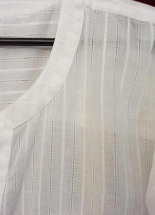 100% тонкая хлопковая свободная удлинённая рубашка / біла довга сорочка / белоснежная блузка6 фото