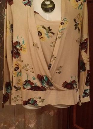 Kenzo, блузка в цветы, размер xl, japan.