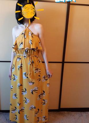 Макси платье, сарафан  в цветы primark5 фото
