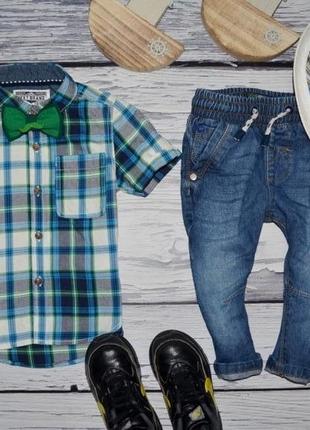 12 - 18 месяцев 86 см очень модная яркая фирменная рубашка тенниска для мальчика клетка next некст