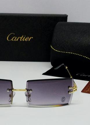 Cartier модные солнцезащитные очки унисекс серо фиолетовый градиент