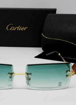 Cartier модные солнцезащитные очки унисекс бирюзовый градиент безоправные2 фото