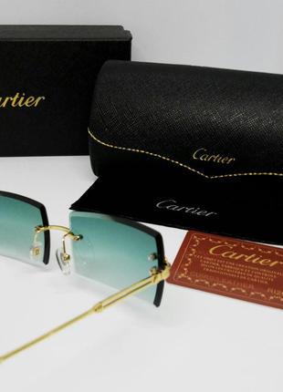 Cartier модные солнцезащитные очки унисекс бирюзовый градиент безоправные10 фото