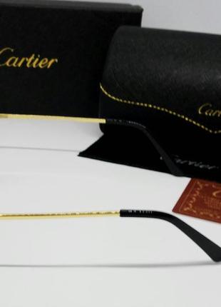 Cartier очки капельки унисекс солнцезащитные темно серый градиент безоправные4 фото