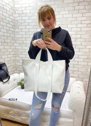 Жіноча сумка женская сумка шопер длинные и короткие ручки женская шоппер экокожа плетіння2 фото