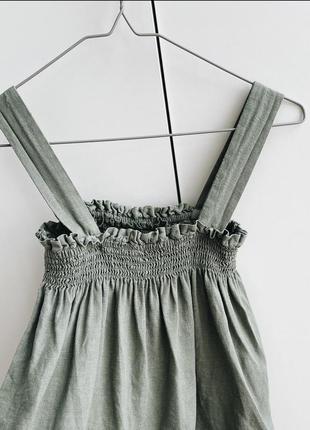 Лляна блуза, маєчка , майка-топ, 134 см, топік zara , зара, 9 років , футболка, футболочка