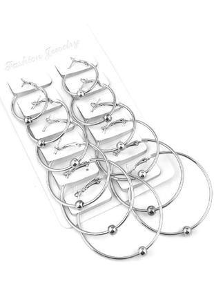 Серьги, набор 6 пар abaccio c110