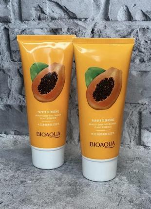 Пінка для вмивання на основі екстракту папайї bioaqua papaya cleansing