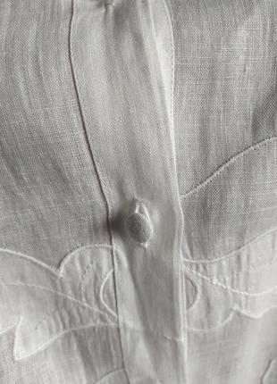 Блуза льон+бавовна, з вишивкою, швейцарія.7 фото