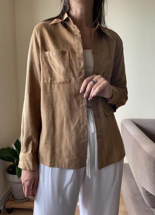 Стильна сорочка замшева