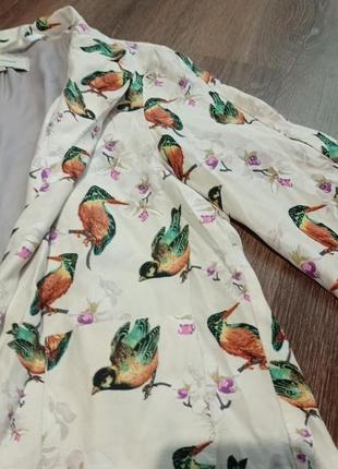 Літній піджак з принтом птахів4 фото