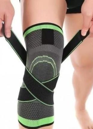 Наколенник бандаж knee support серо-салатовый