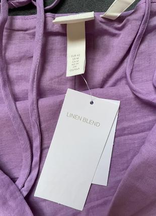 H&m лляна сукня на бретелях 5