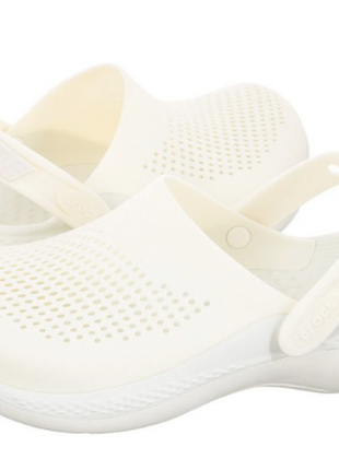 Шльопанці сабо crocs literide 360 clog almost white/almost white1 фото