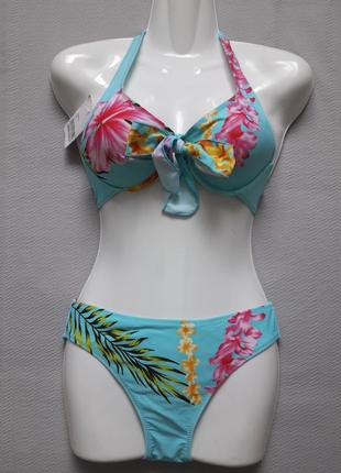 Мегаклассный роздільний купальник у квітковий принт slip-slap