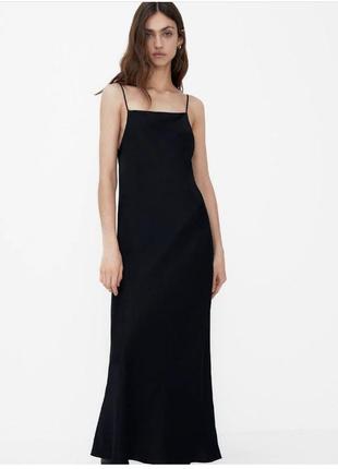 Сатинове плаття довге слипдресс zara оригінал