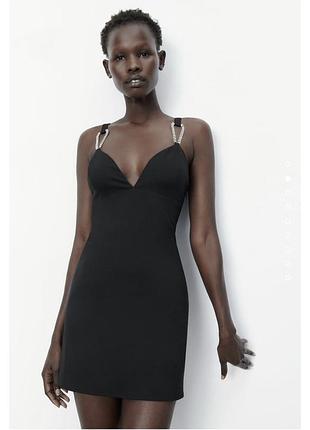 Сукня міні бюстьє з ланцюгами ошатне zara оригінал