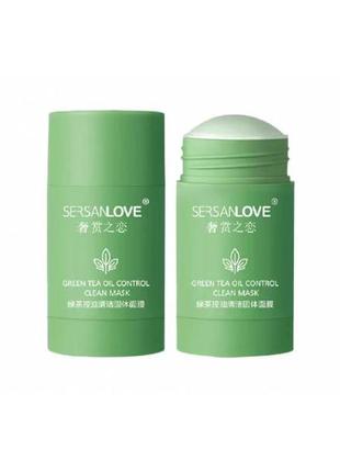 Маска для обличчя sersanlove green tea solid mask з екстрактом зеленого чаю для глибокого очищення1 фото